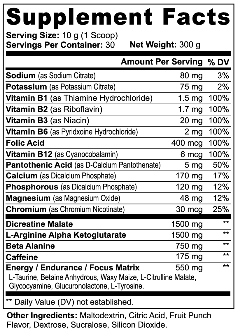 Ignite Pre-Workout (Fruit Punch)